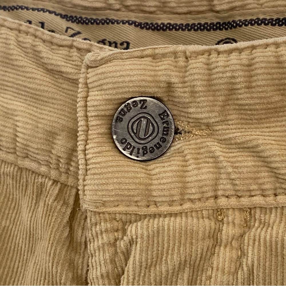 ERMENEGILDO ZEGNA Tan khaki Corduroy straight leg Pants - Picture 4 of 12
